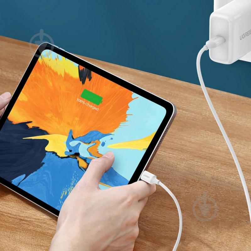 Кабель UGREEN US264 USB Type-C to USB Type-C 60W ABS Cover 3A 0,5 м white (60517) - фото 3 Кабель UGREEN US264 USB Type-C to USB Type-C 60W ABS Cover 3A 0,5 м white (60517) - фото 3