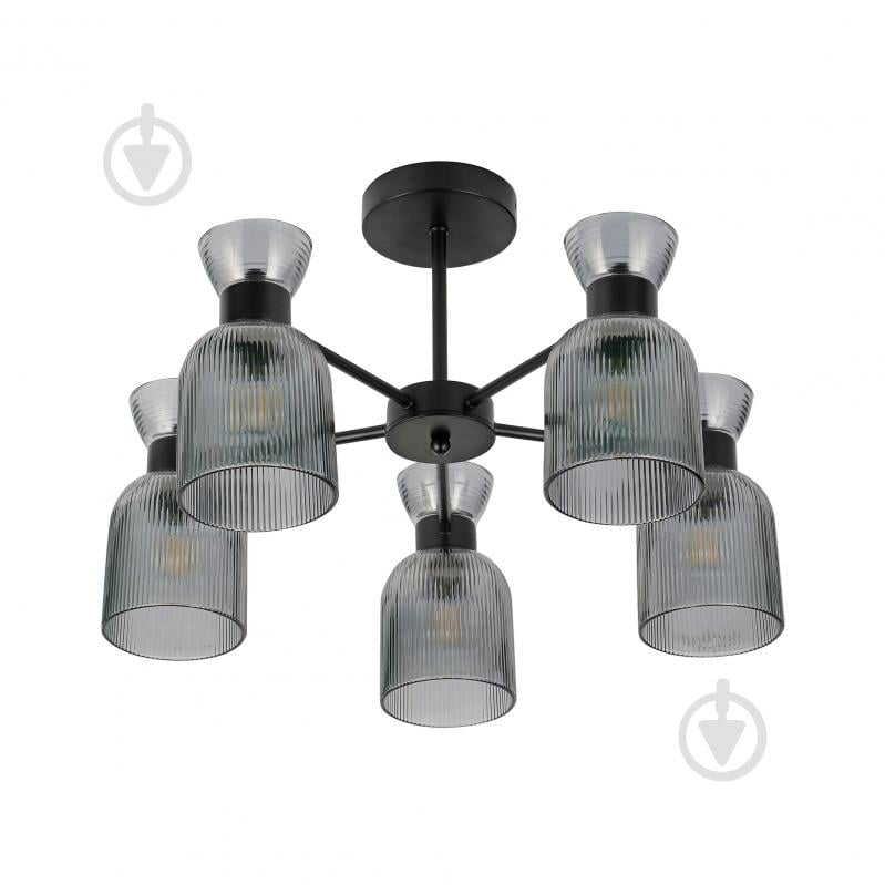 Люстра Miorro Viola 30х330 мм метал/скло 5x40 Вт E14 чорний 51-311-119 - фото 2