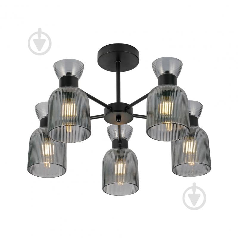 Люстра Miorro Viola 30х330 мм метал/скло 5x40 Вт E14 чорний 51-311-119 - фото 1