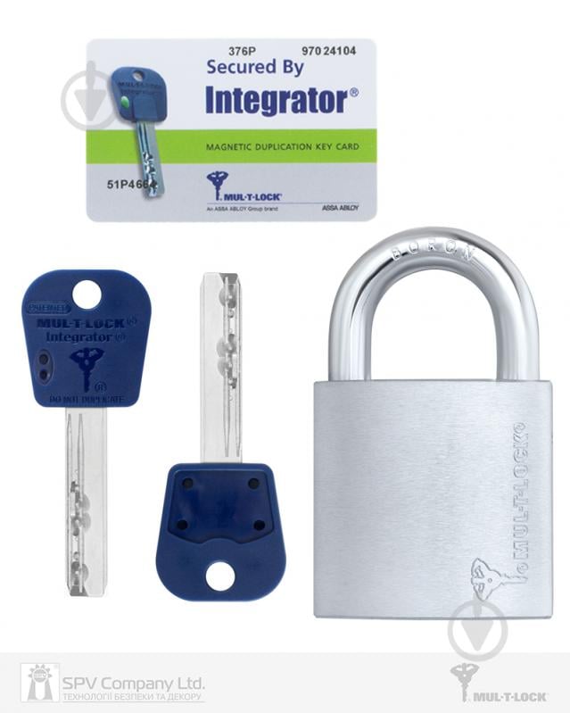 Замок навесной Mul-T-Lock G55 Integrator 2KEY 27x10 мм открытый (амбарный) - фото 3