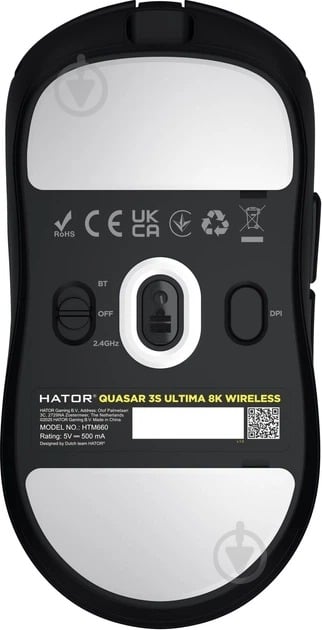 Мишка бездротова Hator Quasar 3S Ultima 8K black (HTM660) - фото 6