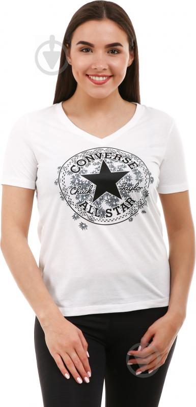 Футболка Converse Daisy CP Vneck Tee 10003594-102 р.XS білий - фото 1