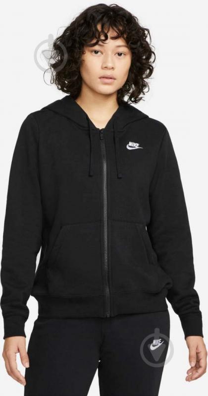 Джемпер Nike W NSW CLUB FLC FZ HOODIE STD DQ5471-010 р.L чорний - фото 2