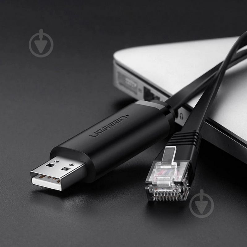 Дата-кабель UGREEN CM204 USB-A to RJ45 Console Cable 1 м черный (50773) - фото 2