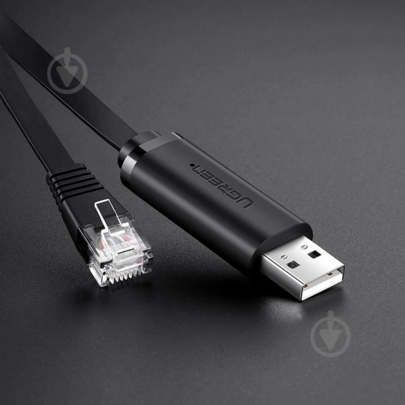 Дата-кабель UGREEN CM204 USB-A to RJ45 Console Cable 1 м черный (50773) - фото 5