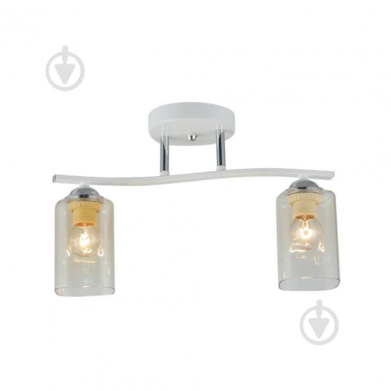 Люстра Miorro Rocco 370х120х230 мм металл/стекло 2x40 Вт E27 белый/хром 51-311-127 - фото 1