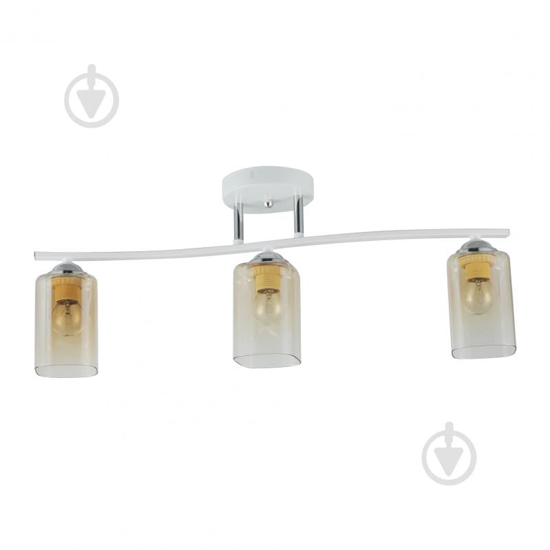 Люстра Miorro Rocco 600х120х230 мм металл/стекло 3x40 Вт E27 белый/хром 51-311-128 - фото 2