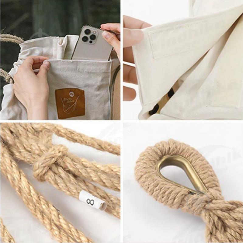 Кресло портативное Naturehike подвесное NH22DC003, бежевое - фото 2