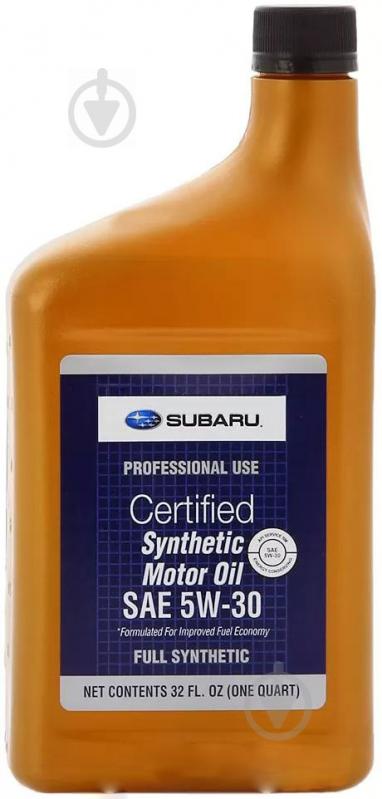 Моторное масло Subaru Synthetic Motor Oil (SOA427V1410) 5W-30 0,946 л (FIG-6216-6T4L) - фото 1