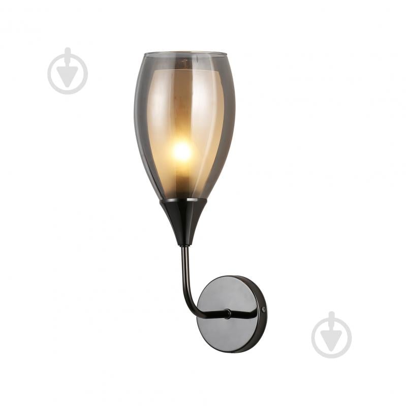 Бра Miorro Elena 160х115х350 мм металл/стекло 40 Вт E14 черный 51-311-140 - фото 1 Бра Miorro Elena 160х115х350 мм металл/стекло 40 Вт E14 черный 51-311-140 - фото 1