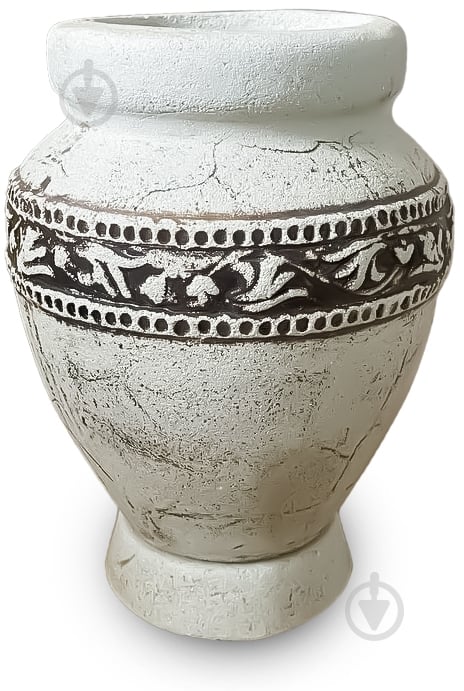 Горщик посадковий шамот Марс М фігурний античний коричневий із білим 3,5 л Наша Кераміка - фото 1 Горщик посадковий шамот Марс М фігурний античний коричневий із білим 3,5 л Наша Кераміка - фото 1