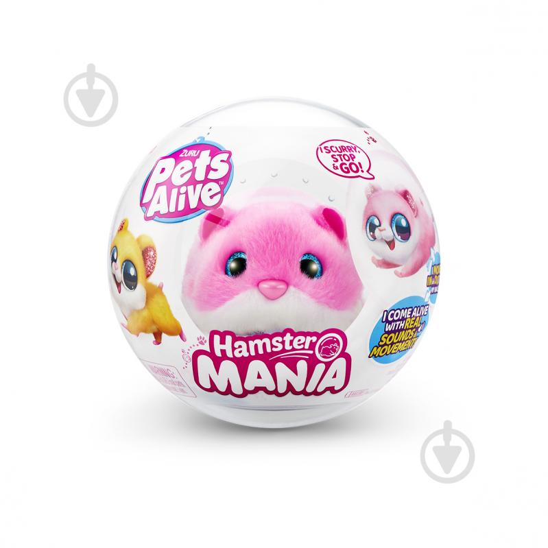 Игрушка мягкая интерактивная Pets & Robo Alive S1 Забавный хомячок (розовый) 9543-2 - фото 1