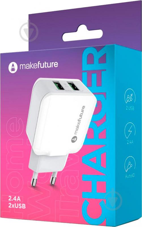 Сетевое зарядное устройство MakeFuture 2A White MCW-21WH - фото 4