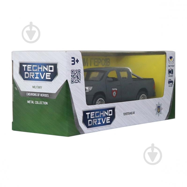 Автомодель TechnoDrive 1:32 серии "Шевроны Героев" – TOYOTA HILUX – "ОШБр НПУ "ЯРОСТЬ" KM6118F - фото 14