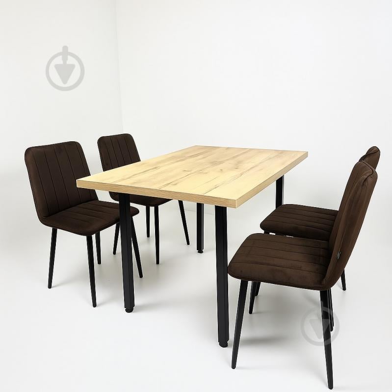 Стілець TWINSANN Міо 450x600x830 мм (ніжки конусні метал) коричневий / чорний - фото 3