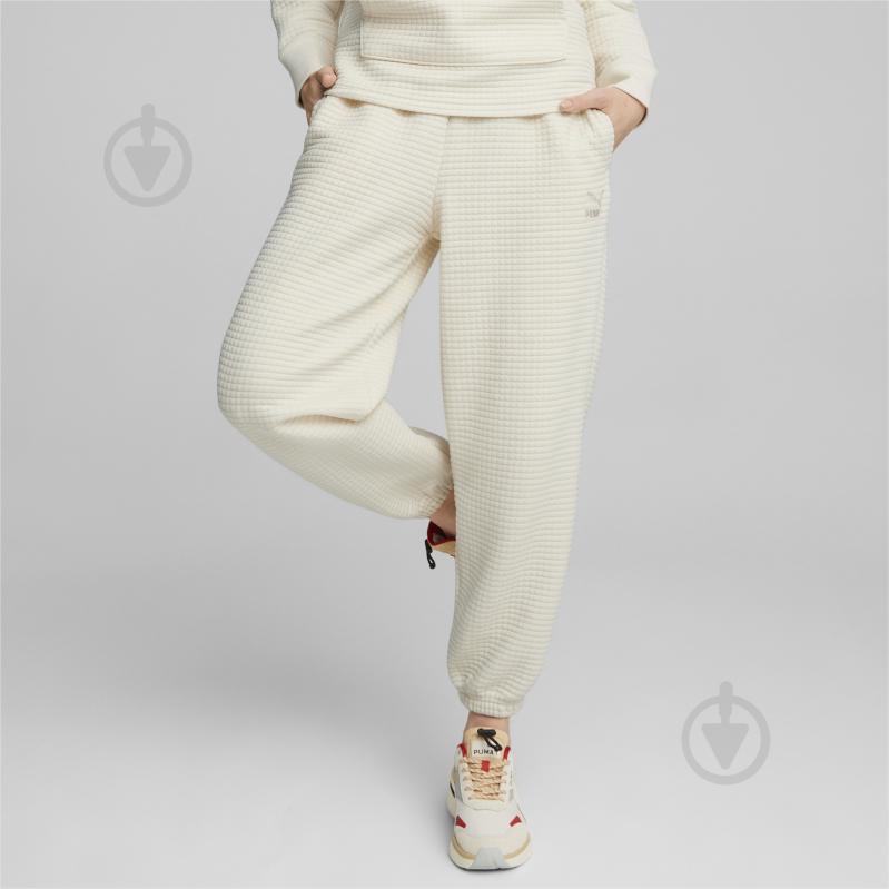 Брюки Puma CLASSICS QUILTED PANTS 53569799 р. S бежевый - фото 3