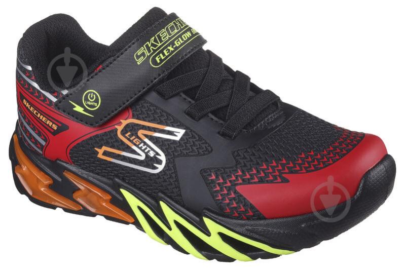 Кроссовки детские демисезонные Skechers FLEX-GLOW BOLT 400138L BKRD р.27,5 черные - фото 3