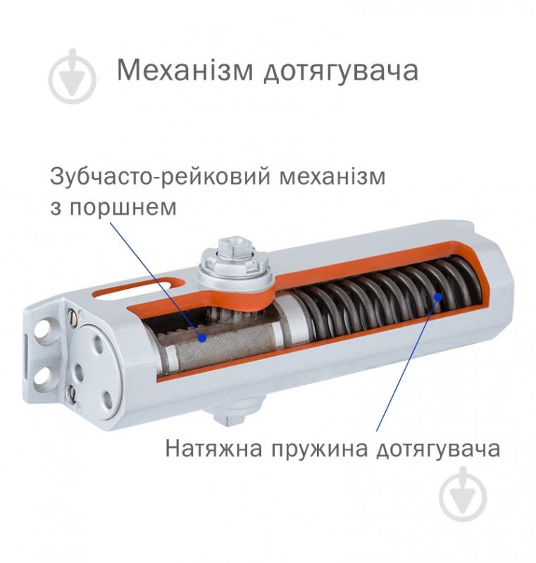 Доводчик дверной RYOBI D-1554 STD ARM EN 2/3/4 1100 мм Fire темная бронза 80 кг - фото 7