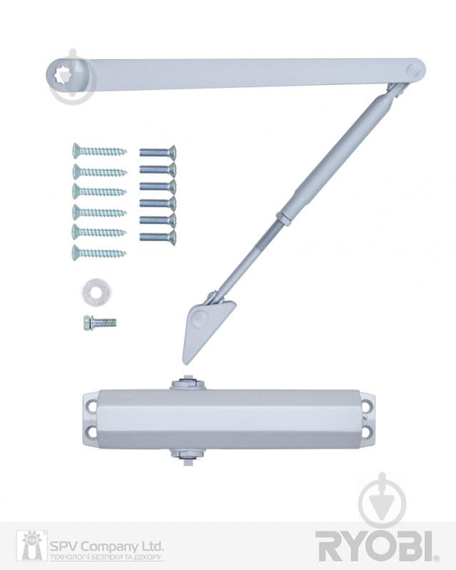 Доводчик дверний RYOBI 500 D-1554 STD ARM EN 2/3/4 1100 мм Fire срібний 80 кг - фото 5