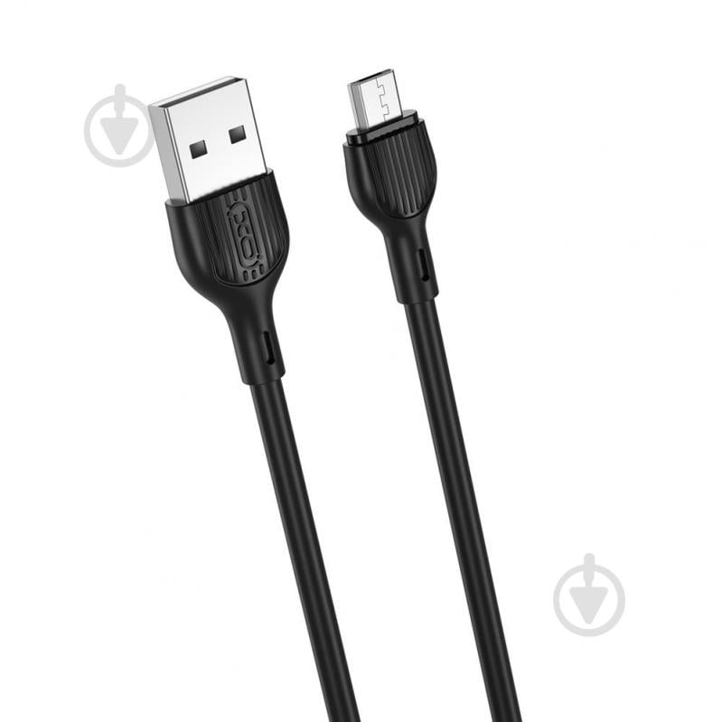 Кабель Xo NB200 2.1A USB Cable for Micro 1 м black (6920680878109) - фото 1