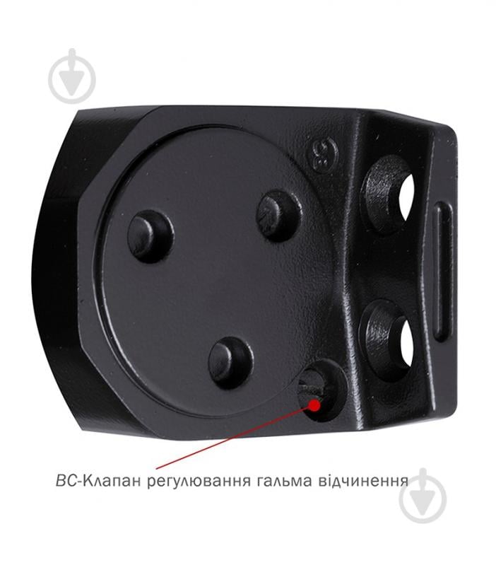 Доводчик дверной RYOBI D-2055V BC STD с ветровым тормозом серый антрацит 100 кг - фото 2