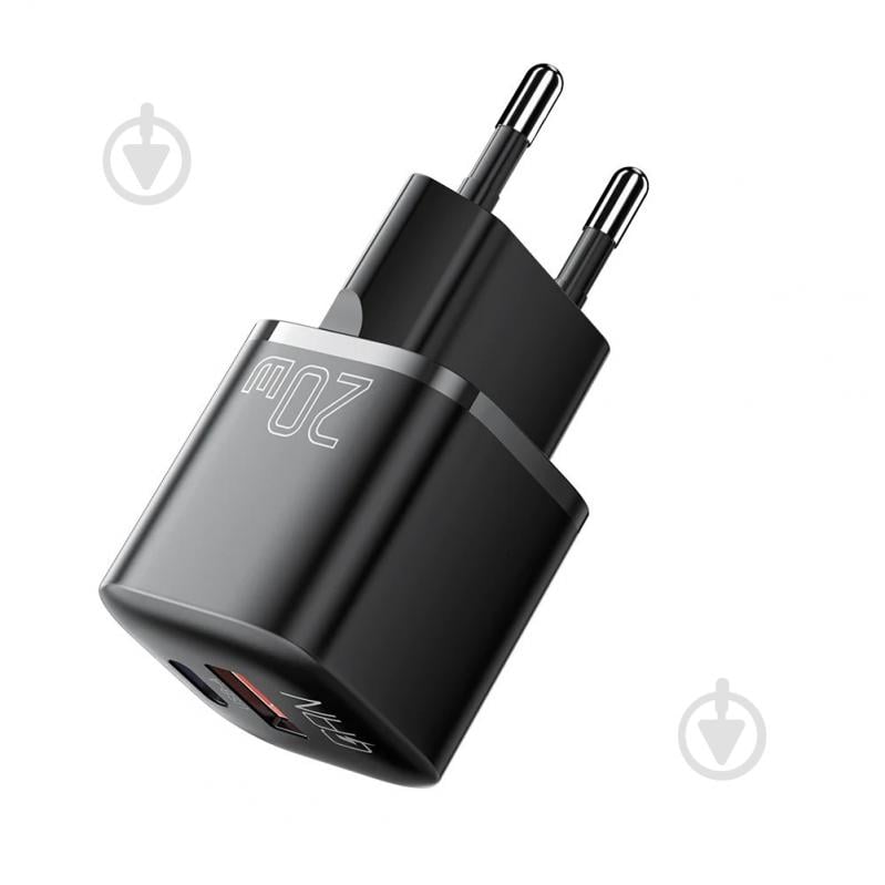 Зарядное устройство Essager Camber 20W GaN travel Phone Charger USB A + Type C EU Black (ECTAC-HMB01-P) - фото 2