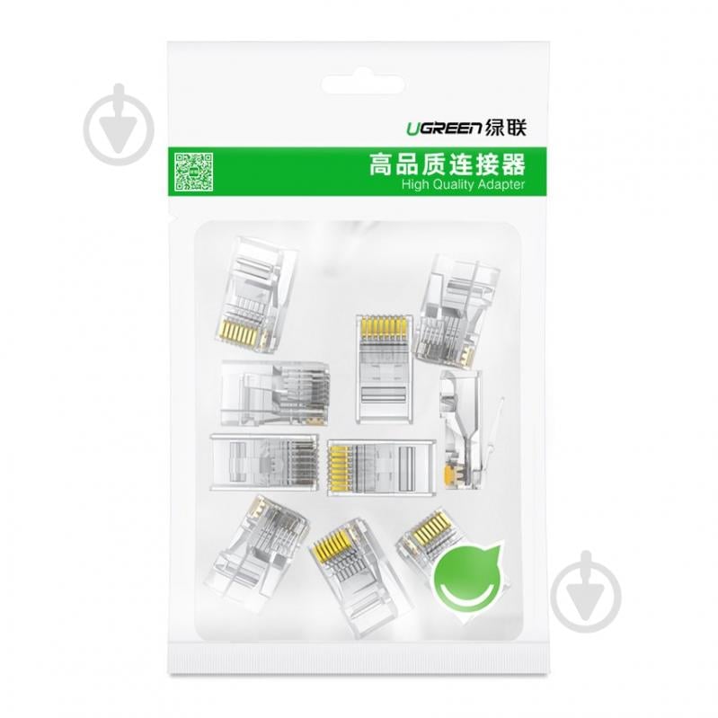 Коннектор UGREEN NW120 Cat-6 UTP RJ-45 Modular Plugs 100 шт Transparent (60558) прозрачный (60558) - фото 5