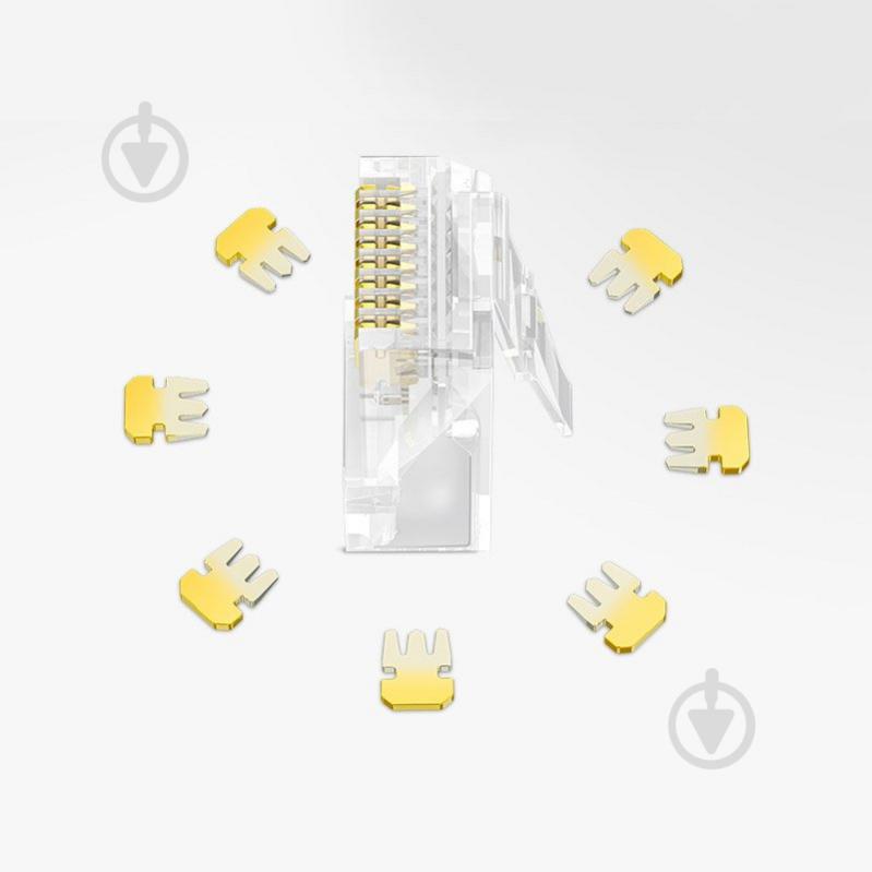 Конектор UGREEN NW120 Cat-6 UTP RJ-45 Modular Plugs 100 шт Transparent (60558) прозорий (60558) - фото 3