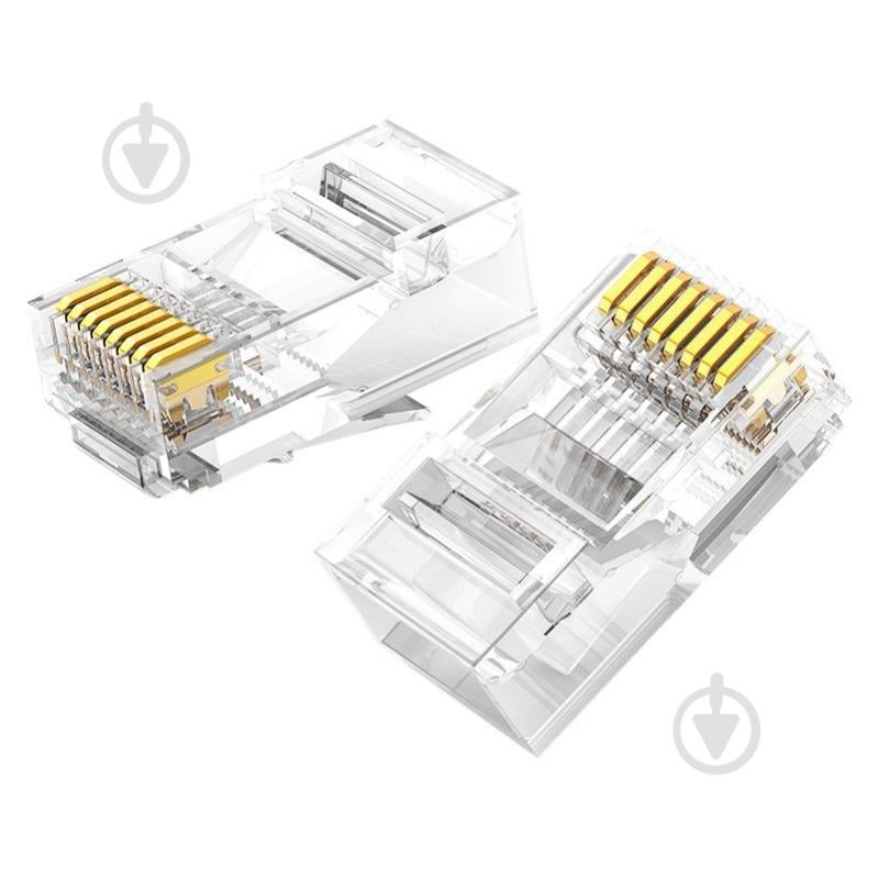 Коннектор UGREEN NW120 Cat-6 UTP RJ-45 Modular Plugs 100 шт Transparent (60558) прозрачный (60558) - фото 2