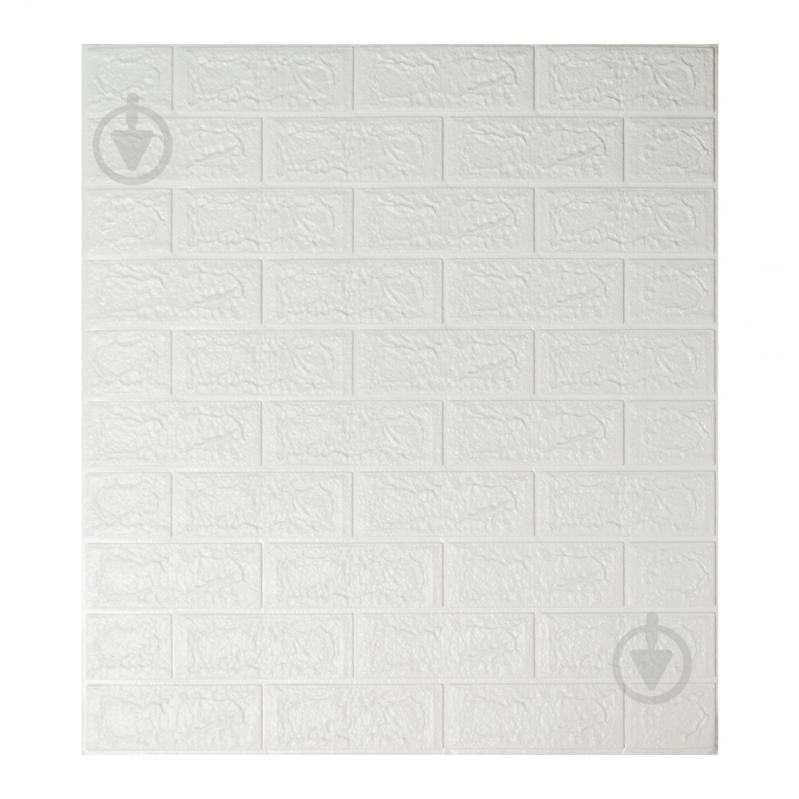 3D-панель з ПВХ самоклейна Sticker Wall цегла білий 700х770х5 мм (01-5) - фото 1