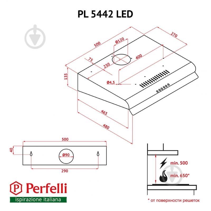 Вытяжка Perfelli PL 5442 W LED - фото 13