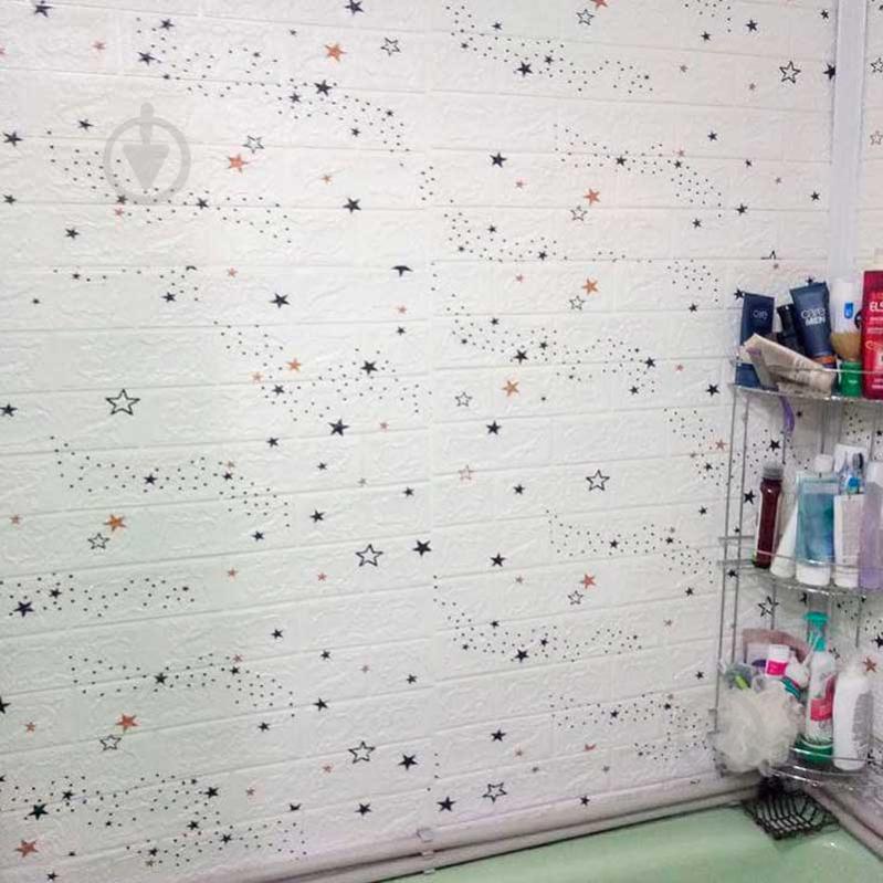 3D-панель Sticker Wall кирпич + звезды белый 700х770х5 мм (21) - фото 2