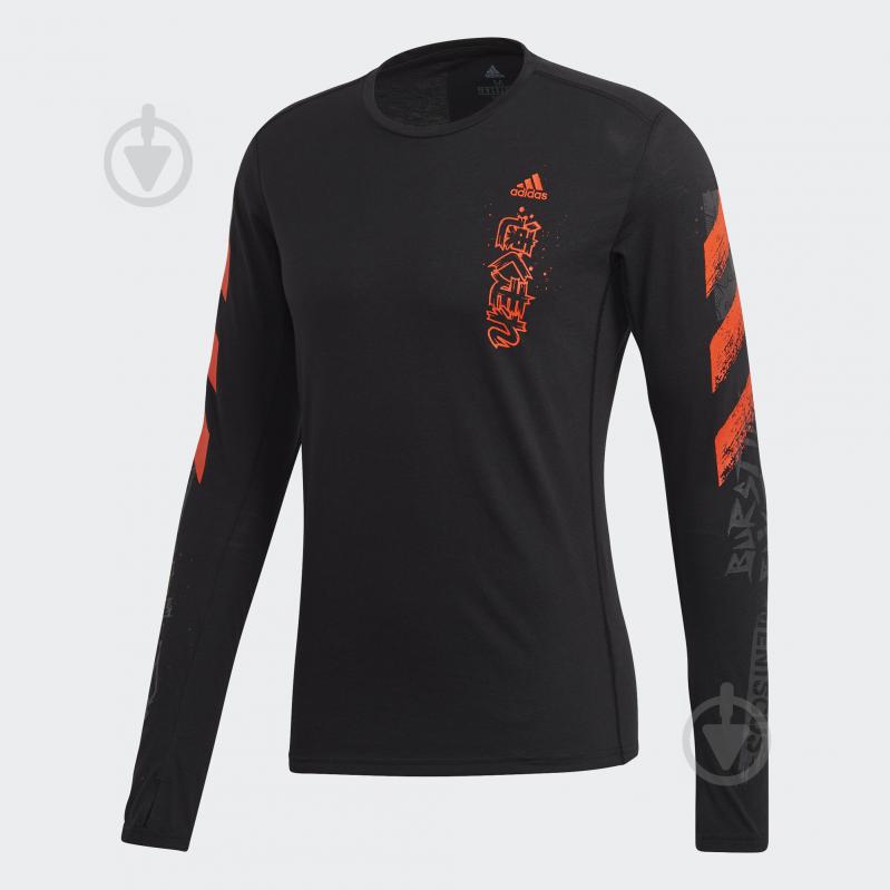 Футболка Adidas FAST GFX LS Tee FJ5000 р.M черный - фото 1