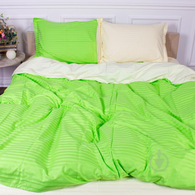 Комплект постельного белья Satin Stripe 30-0016+30-0002 Elaija 220х240 см салатовый/желтый MirSon - фото 1 Комплект постельного белья Satin Stripe 30-0016+30-0002 Elaija 220х240 см салатовый/желтый MirSon - фото 1