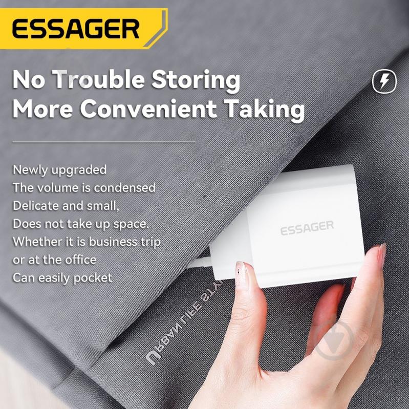 Зарядное устройство Essager Сетевое зарядное устройство Essager Vanjane Travel Phone Charger Set PD20W EU (ECTC-FJB02-P) - фото 3