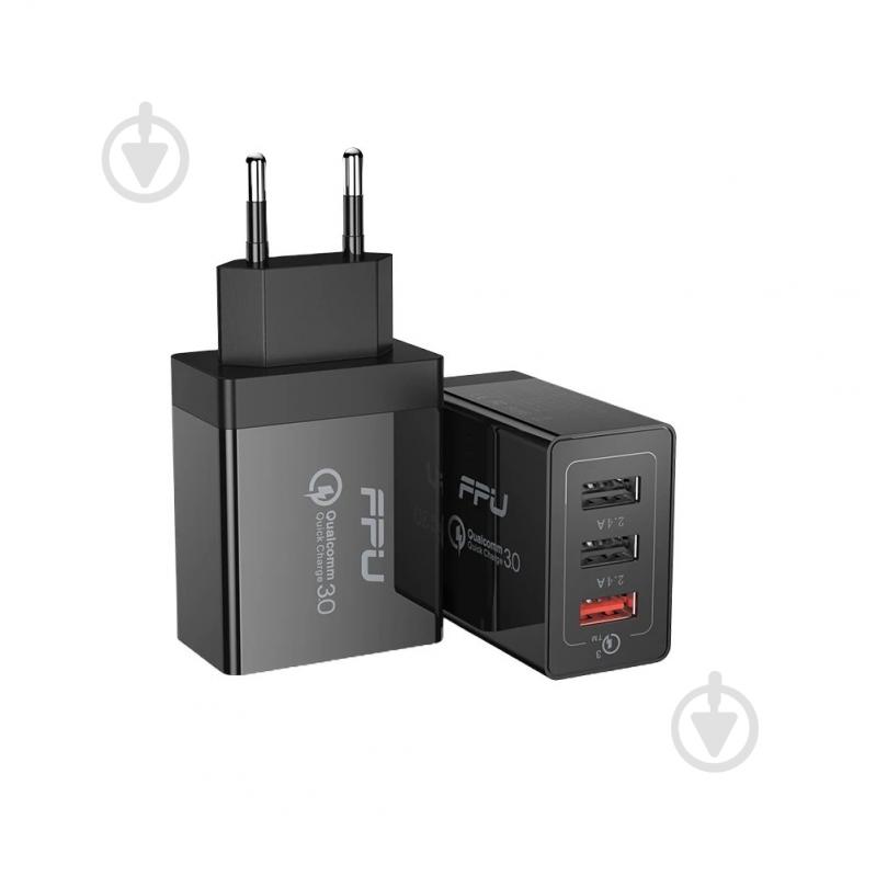 Зарядний пристрій Essager Fangbo QC3.0 USB-A (QC+Dual 2.4A) EU Black (ECTQC3-FBB01) - фото 2