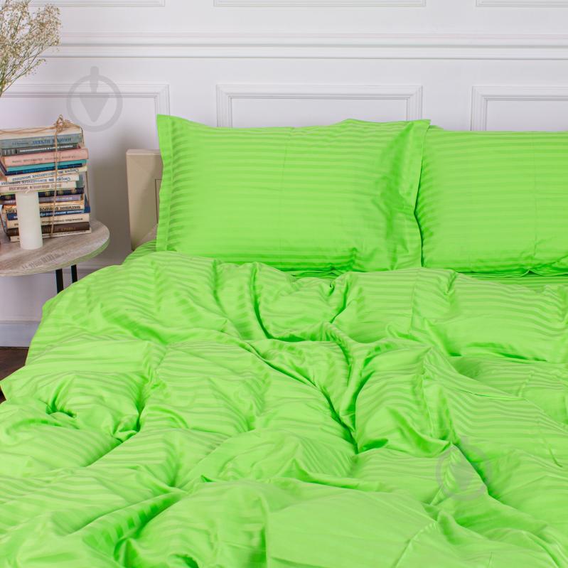 Комплект постільної білизни Satin Stripe 30-0016 Light Green 2х143х210 см салатовий MirSon - фото 3