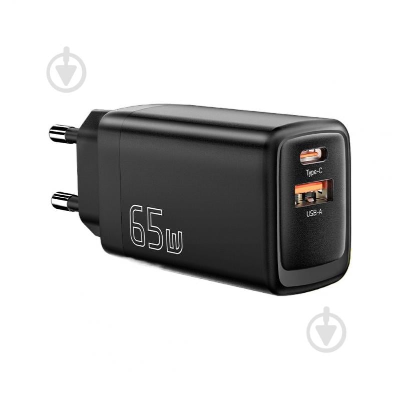 Зарядное устройство Essager Сетевое зарядное устройств Essager Ruiy 65W GaN Charger-Dual Ports Travel Charger C+A Black (ECTAC-RYB01-Z) - фото 2