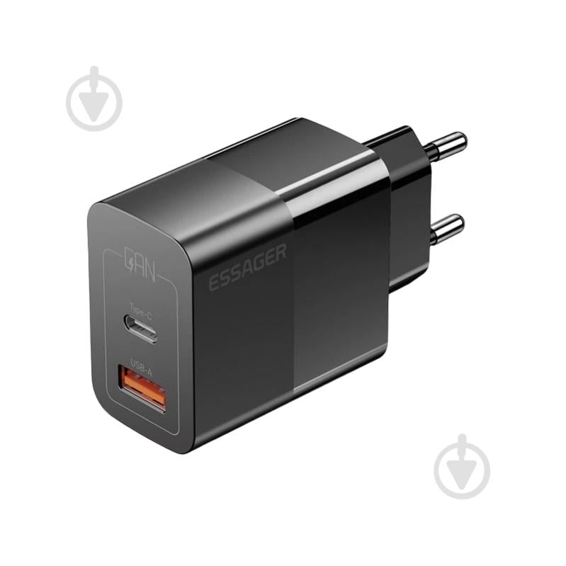 Зарядний пристрій Essager Pinchen 33W Travel Phone Charger USB A + TYPE C EU Black (ECTAC-PCB01-P) - фото 2 Зарядний пристрій Essager Pinchen 33W Travel Phone Charger USB A + TYPE C EU Black (ECTAC-PCB01-P) - фото 2