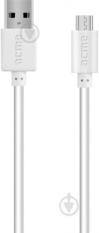 Кабель Acme USB – microUSB 1 м белый (4770070879030) CB1011W - фото 1