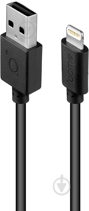 Кабель Acme Lightning – USB 1 м чорний (4770070879108) CB1031 - фото 1