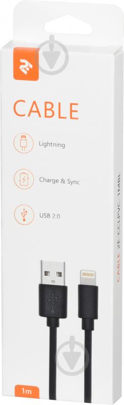 Кабель 2E Lightning – USB 1 м черный (2E-CCLPVC-1MBL) Single Molding Type - фото 3