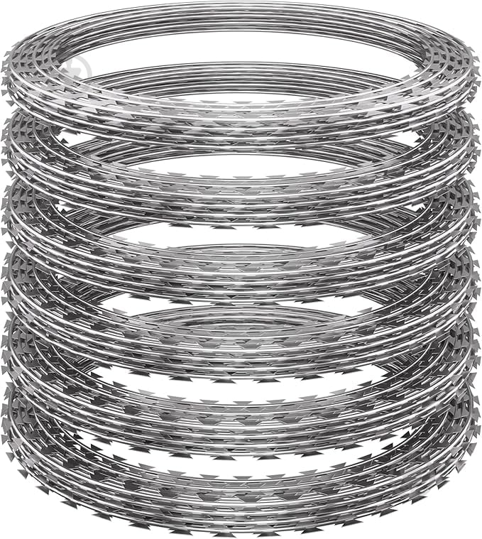 Дріт колючий спіральний 600/5 (75 витків) 2,5 мм.,12-13 м, 11,8 кг. білий цинк - фото 1