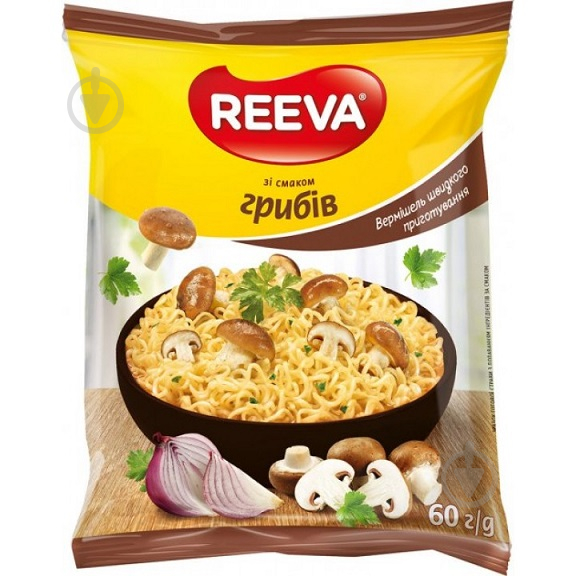 Вермишель REEVA быстрого приготовления со вкусом грибов - фото 1