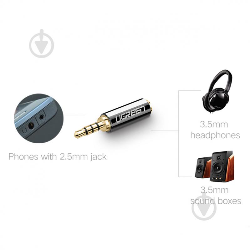 Перехідник UGREEN 2.5mm Male to 3.5mm Female Adapter Black (20501) чорний (20501) - фото 4