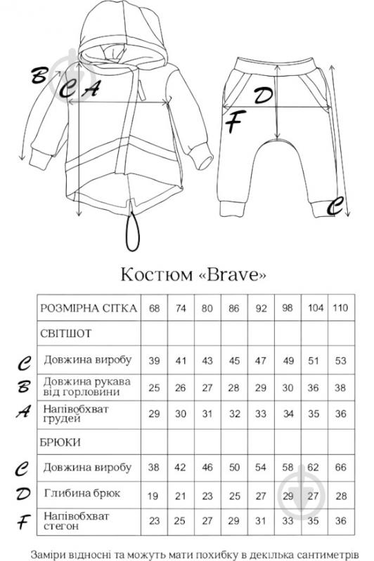 Спортивний костюм MagBaby Brave на флісі р.98 морський 111139 - фото 3