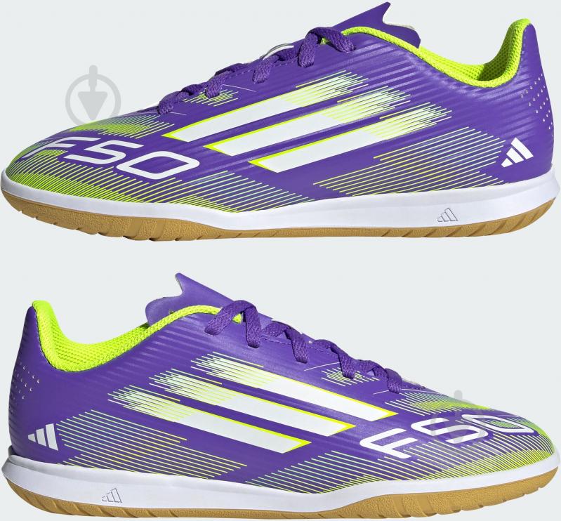 Футзальне взуття Adidas F50 CLUB IN J JI0042 р.33,5 фіолетовий - фото 5 Футзальне взуття Adidas F50 CLUB IN J JI0042 р.33,5 фіолетовий - фото 5