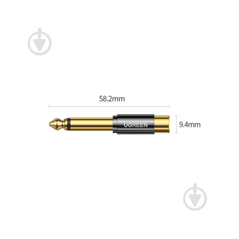 Переходник UGREEN AV169 6.35mm Male to RCA Female Adapter Black (80731) 0,05 м black (80731) - фото 6