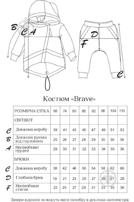 Спортивний костюм MagBaby Brave на флісі р.110 морський 111141 - фото 3