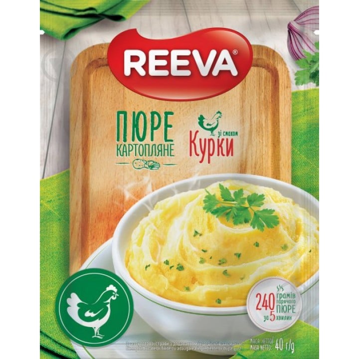 Пюре картофельное REEVA со вкусом курицы 40 г 40 г - фото 1